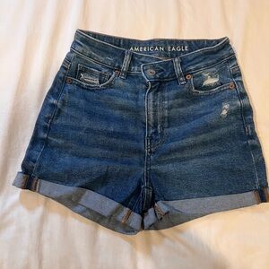 American Eagle Next Level Stretch High Waisted Blue Jean Shorts Size 000